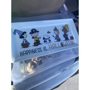 Halloween Plater Peanuts  Charlie Brown & Gang Melamine Serving Tray Decoration